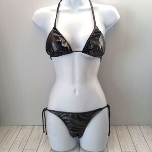Daniela Corte Pewter Ruffle Swimsuit Set